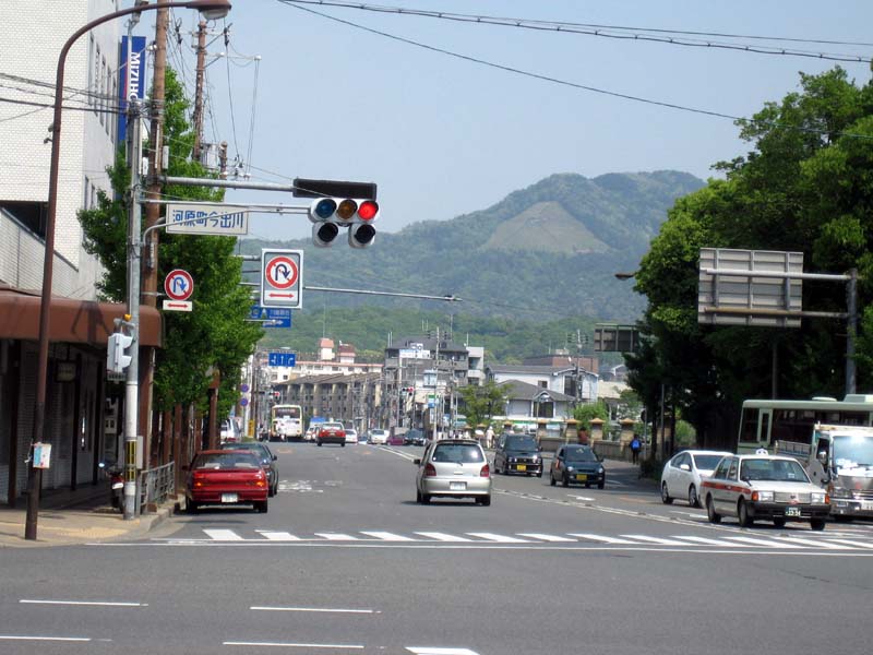 Daimonji, with the kanji for "big" (大, pronounced dai) visible from the streets of Kyoto