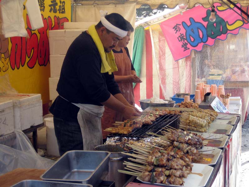 Completely unrelated to the reception...but this is a picture of a typical baiten-in ("booth worker") that can be seen at nearly every festival throughout Japan