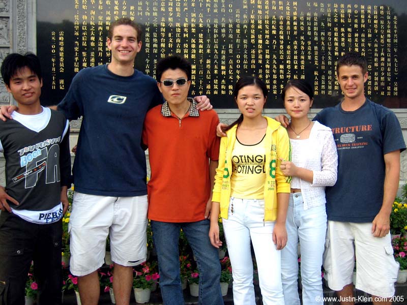 Some Chinese kids who randomly walked up to us and asked if they could have their picture taken with us. We told them only if we could take one with our camera too! Ahh, celebrity status in Asia...