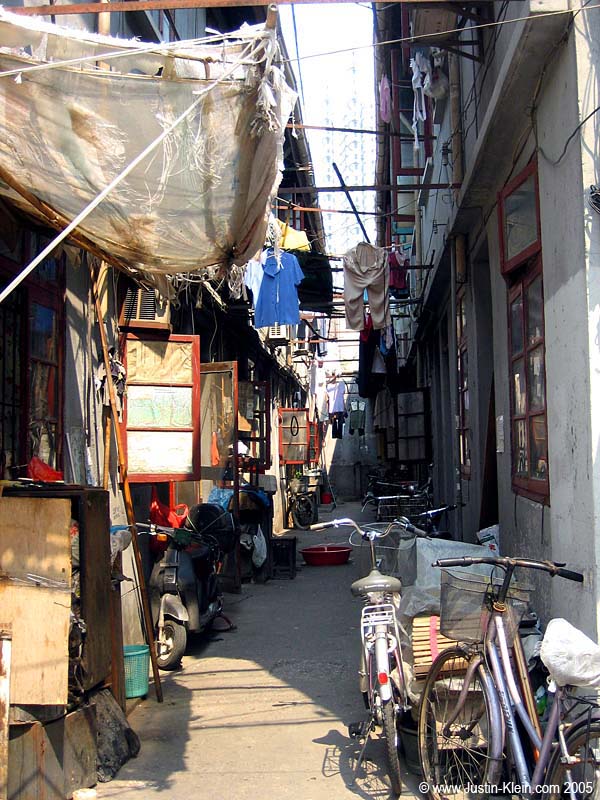 A pretty standard-looking residential alley in Shanghai