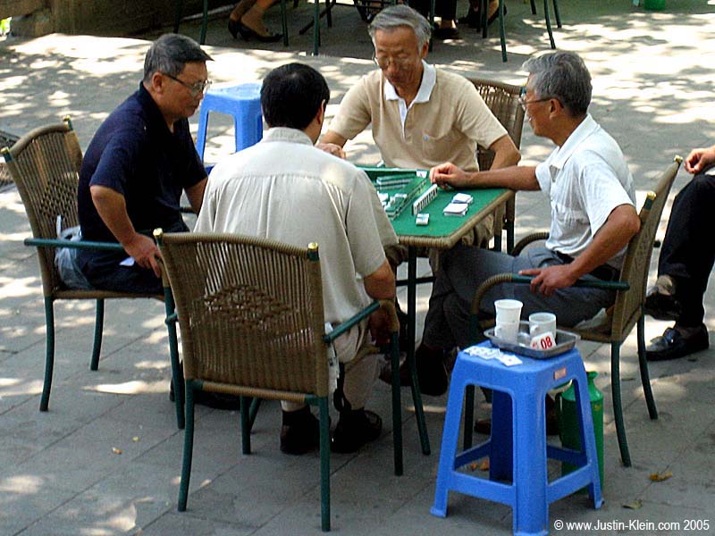 Majong, an incredibly popular pastime in China (the boat from Japan even had a specific room for Majong-playing)