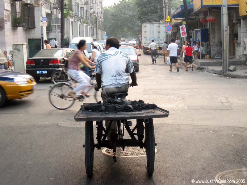 Delivering some charcoal for heating in one of the Hutongs, or old-style Chinese neighborhoods.