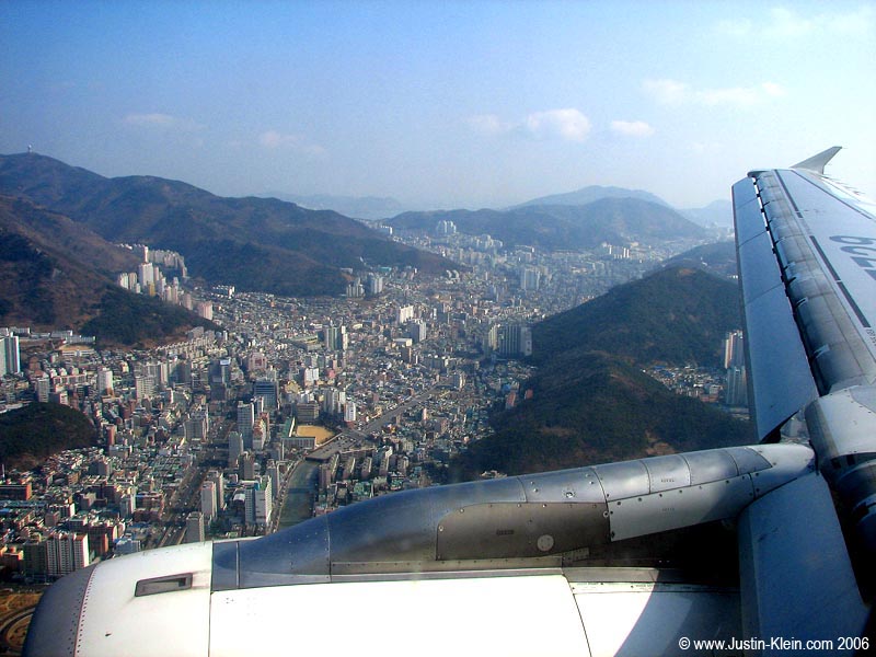 The city of Busan filling up the gaps between the mountains