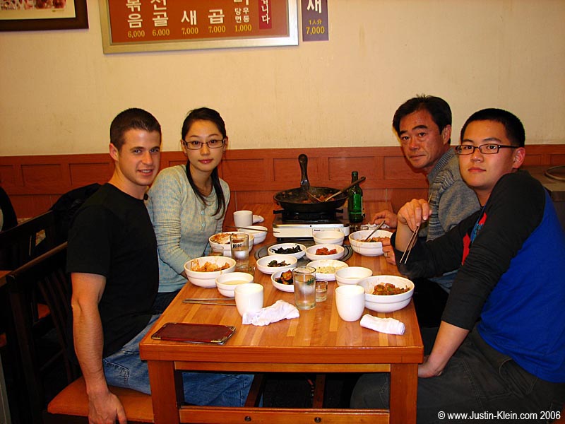Dinner with Chie, her brother, and her dad