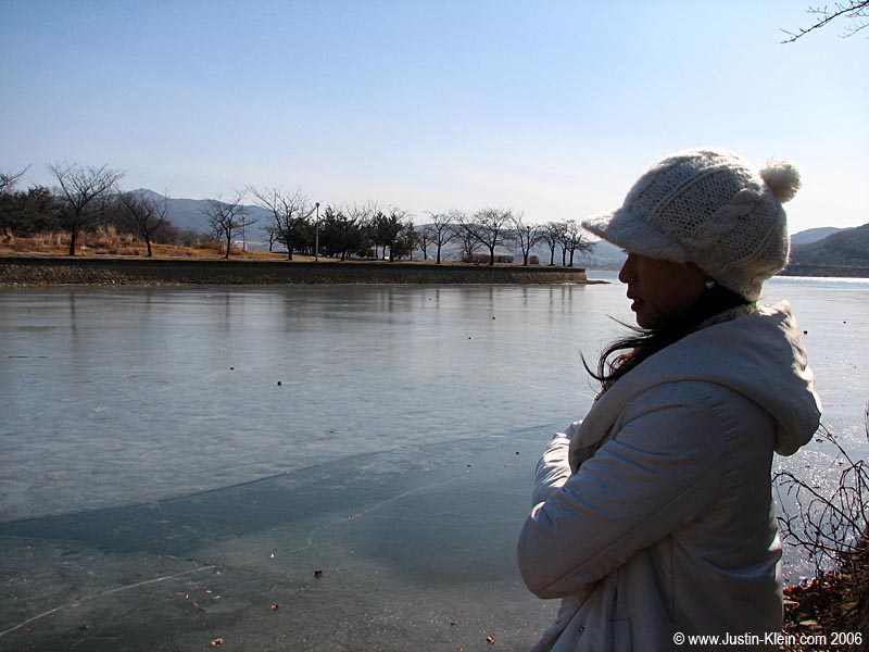 The frozen lake.
