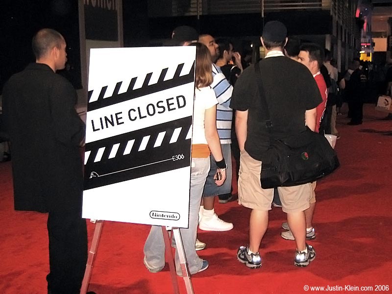 Lines to test-play the Wii broke all-time E3 records.  They got so bad that Nintendo had to actually stop people from waiting.  Good thing I knew someone at Nintendo who took me right up to the front! 