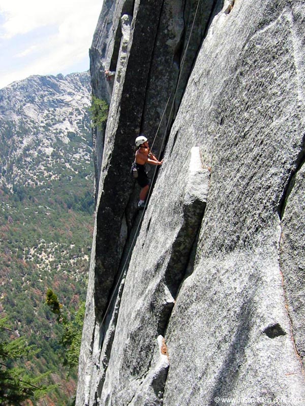 On a rock face in Idyllwild.