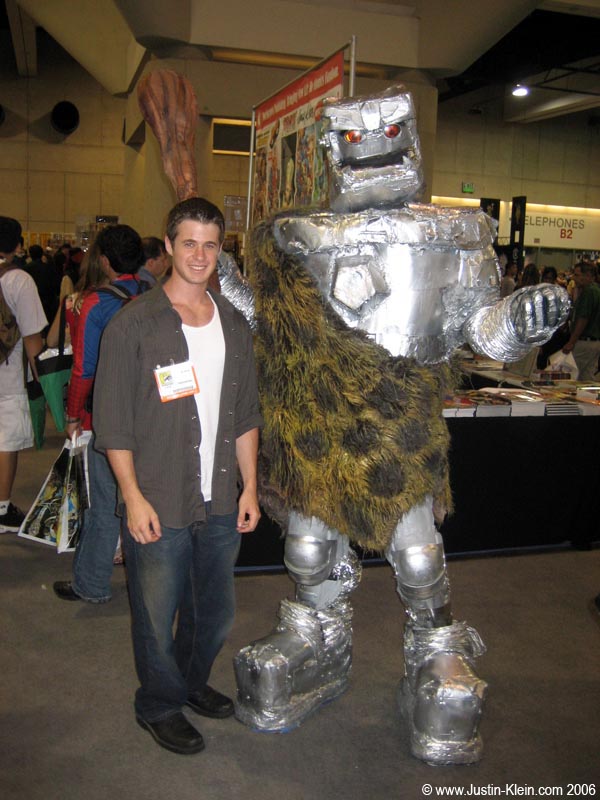 This colorful critter's name is Caveman Robot, one of my stepfather's more shiny business associates.