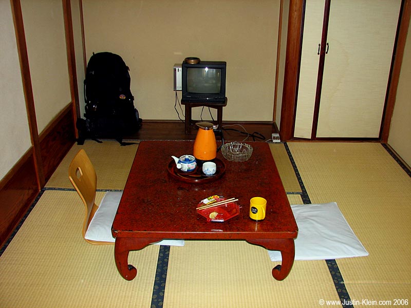 My room in the quiet Oizu ryokan. 