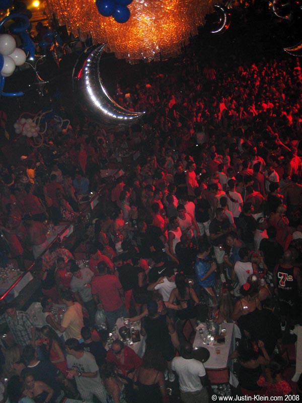 This was the most crowd I could fit into a single camera frame...looking down on <i>part</i> of the first floor from <i>one</i> of the VIP balconies.