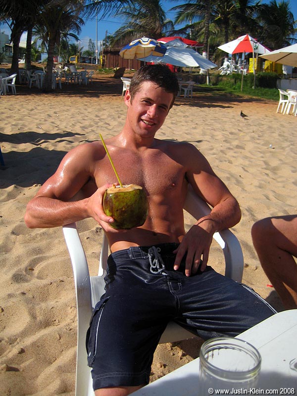 A nut with a coconut.