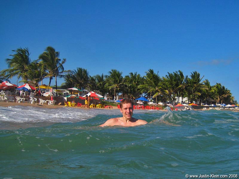 Peder chillin' in the waves of Salvador.