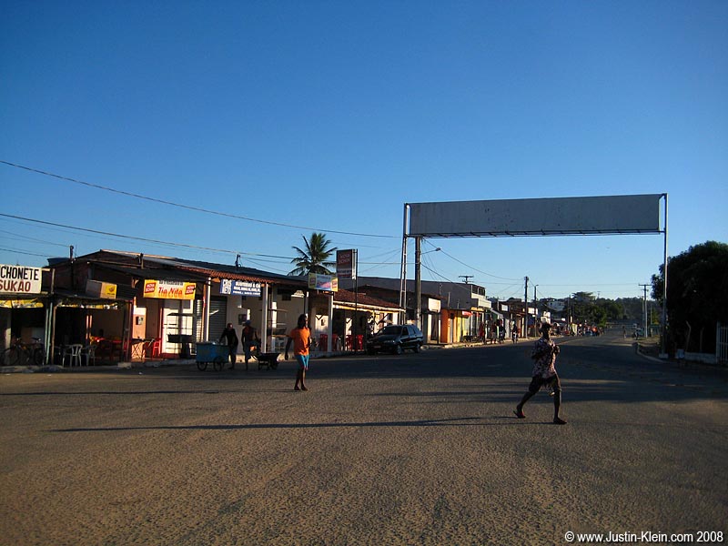 The road into the bus terminal. 