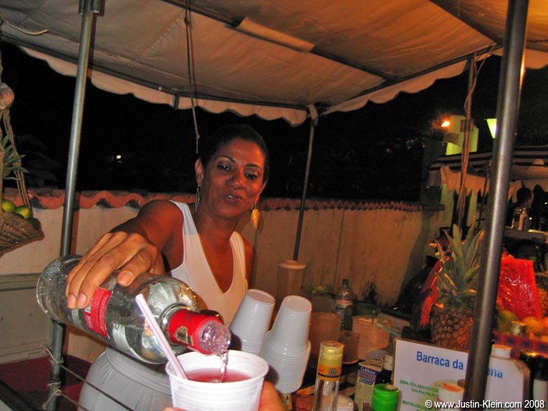 Back at Lucia's drink bar, giving us a little booster.