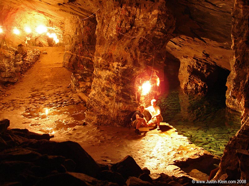 Because most of the caves were pitch-black, almost every photo we took was in or slightly outside of the permissible tourist-area. This is the top of the 2km-wide subterranean lake that was open for swimming until it became contaminated with arsenic.