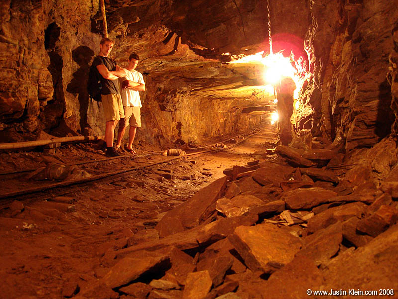 Walking back up the tracks towards the surface