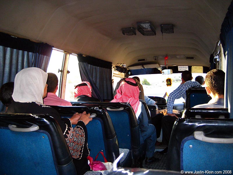 On the bus from Petra to Amman, Jordan. 