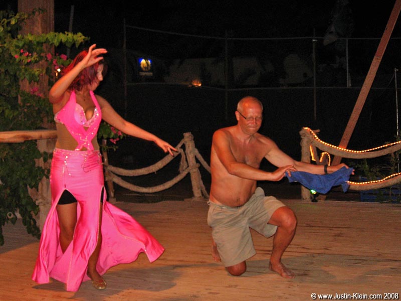 Dance#1: The belly dancer and her new Russian..erm...friend.