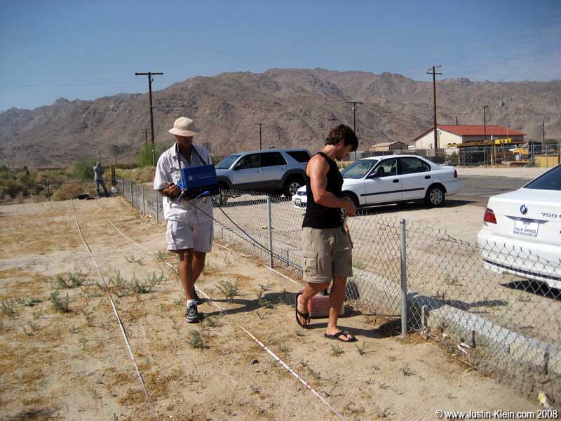 Back in Twentynine Palms, collecting the first line.  Not quite as beautiful scenery as the survey on Lake Washington : P 