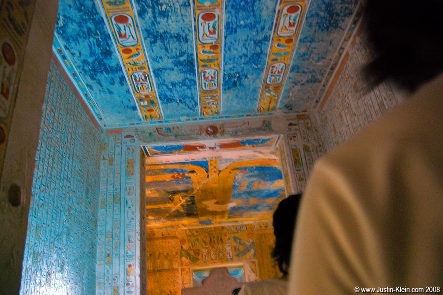 Walking into one of the tombs.