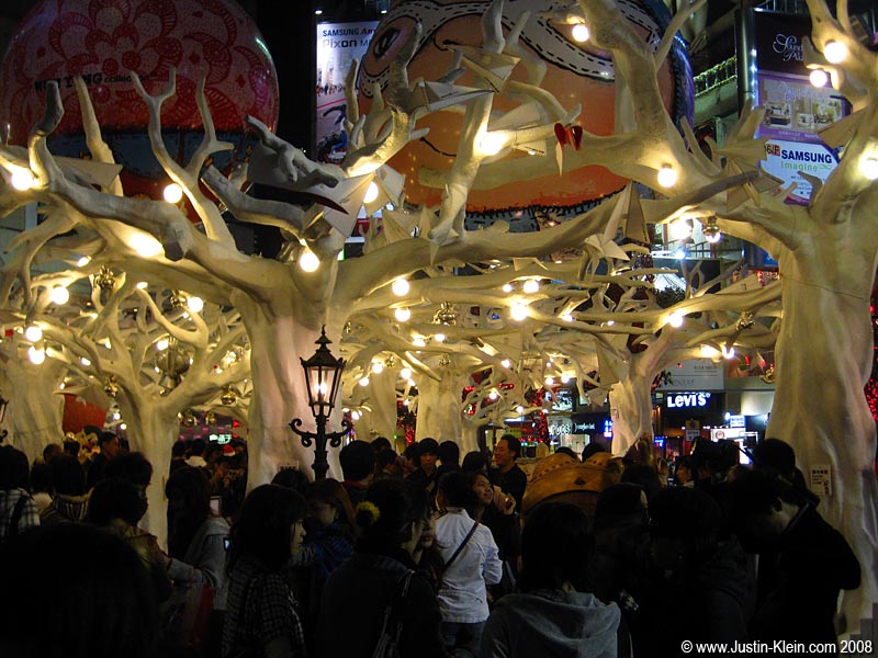 A snowy village display in Times Square (yep, Hong Kong's got one too).