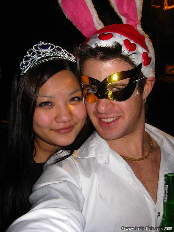 The only thing I started out the night with were the bunny ears...this is what I had on when the sun started to rise : D