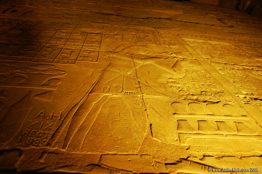 Ancient hieroglyphics in Karnak Temple, Egypt.