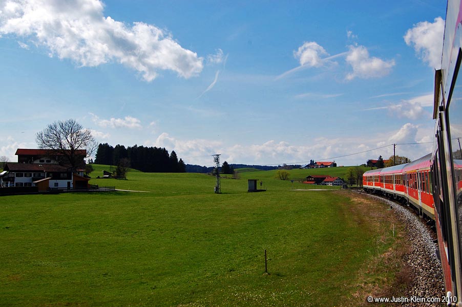 The train back from Fussen; Endlessly green in every direction.