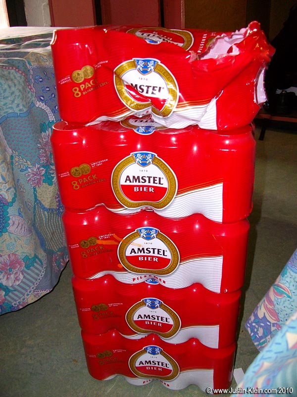Stocking up on drinks for the festival. Can you believe all that only cost 10 euros?