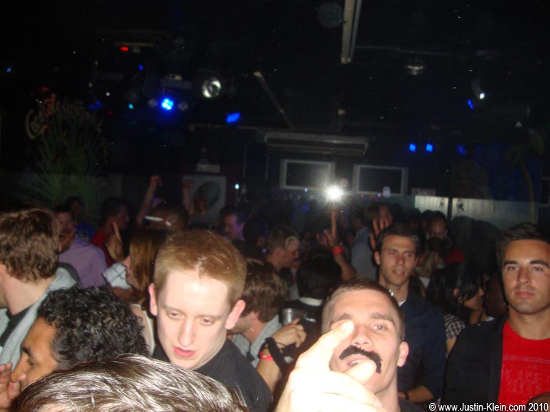 Towards the end of the pub crawl, only one Borat Mustache remained...and only just barely.