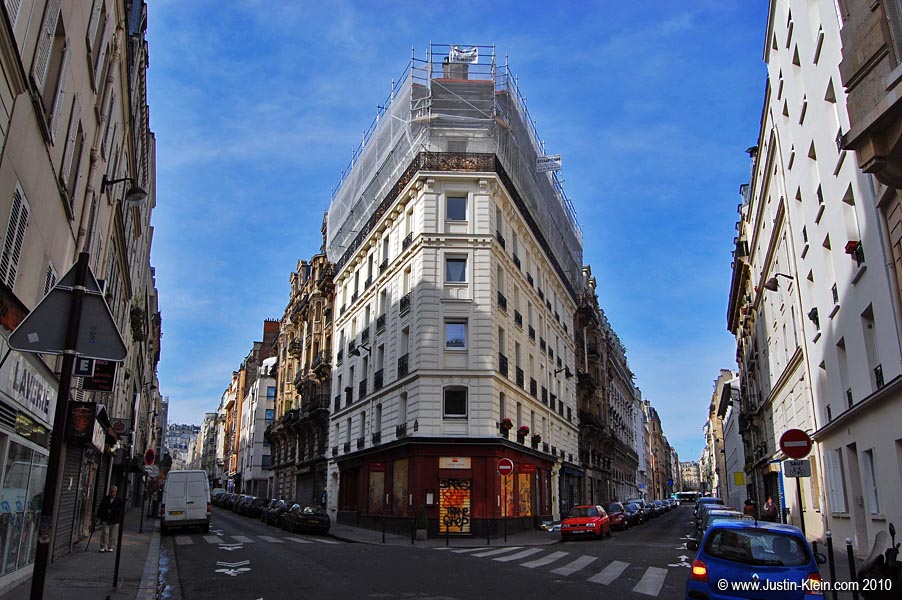 Paris' intersections seem to split off in every possible direction.