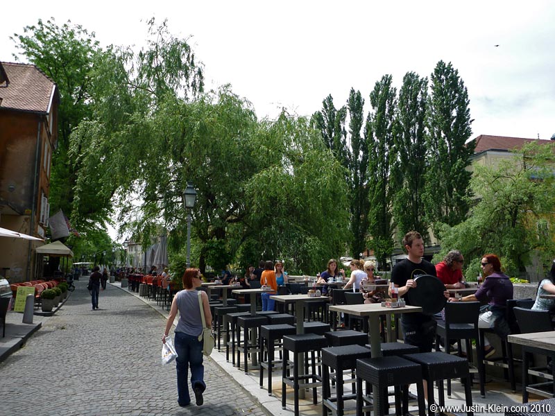 A riverfront cafe.