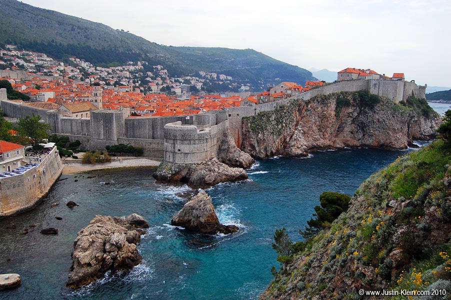 The old city, spilling out into the Adriatic.