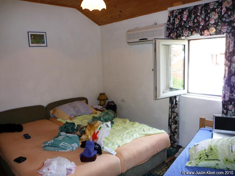 A blurry snapshot of my room at Villa Sara.