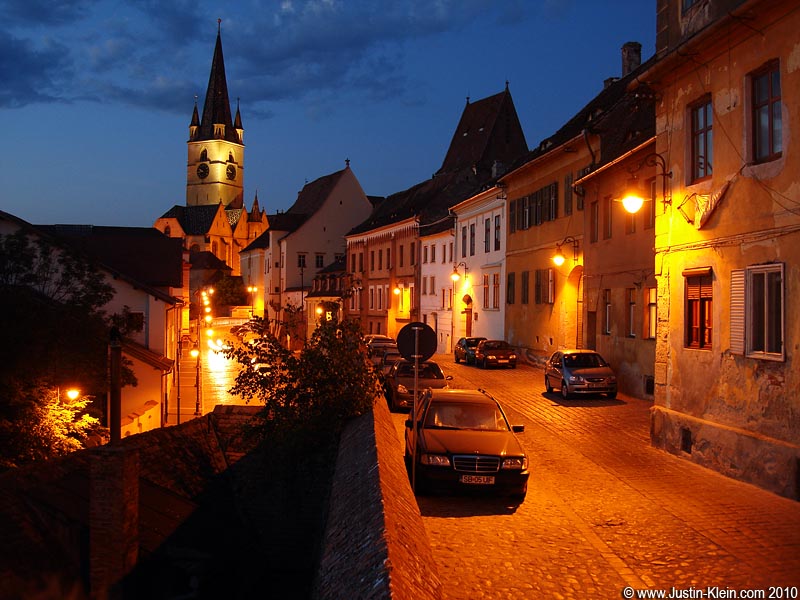 Dusk in Sibiu.
