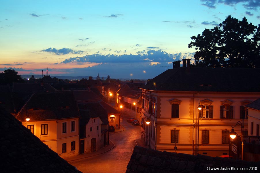 A scene at dusk.