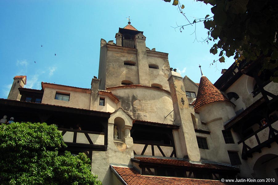Looking up from the castle courtyard.