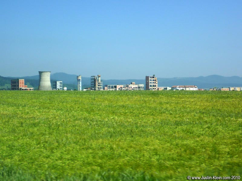 A nuclear power plant on the way to Bran Castle.