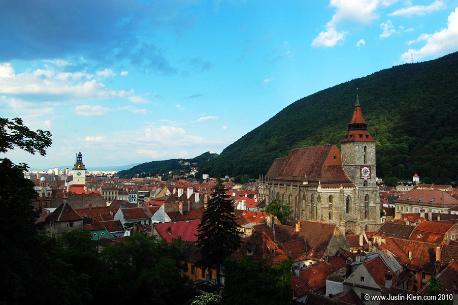 Looking over central Braşov from one of its old defense towers.
