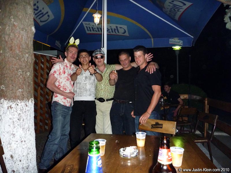 Our new Moldovan friends. The guy in the white was the only one who could speak even a single word of English.