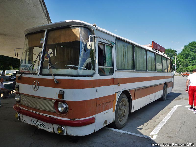 An old bus in Tiraspol, the capital of Transdniestr.