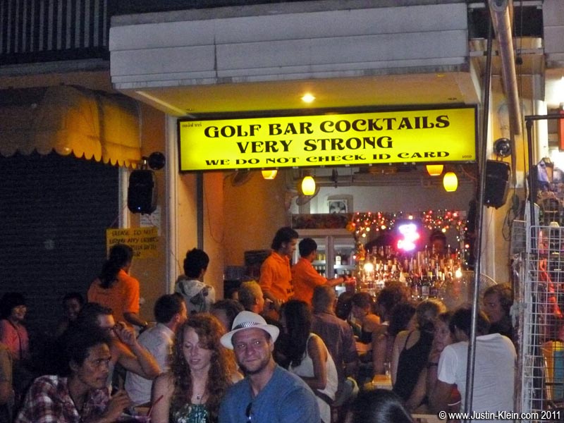 A bar on Khao San Rd.  Still underage? No problem - "We do <i>not</i> check ID card."