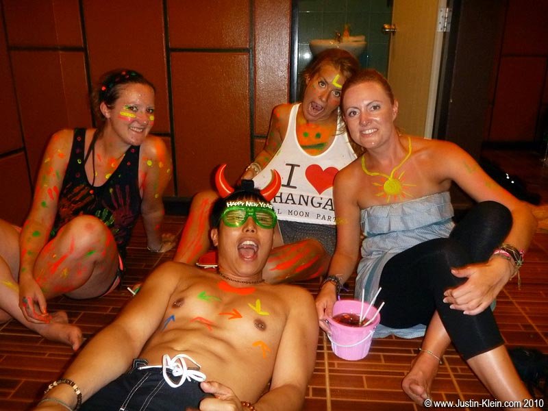 Painted up for the party.