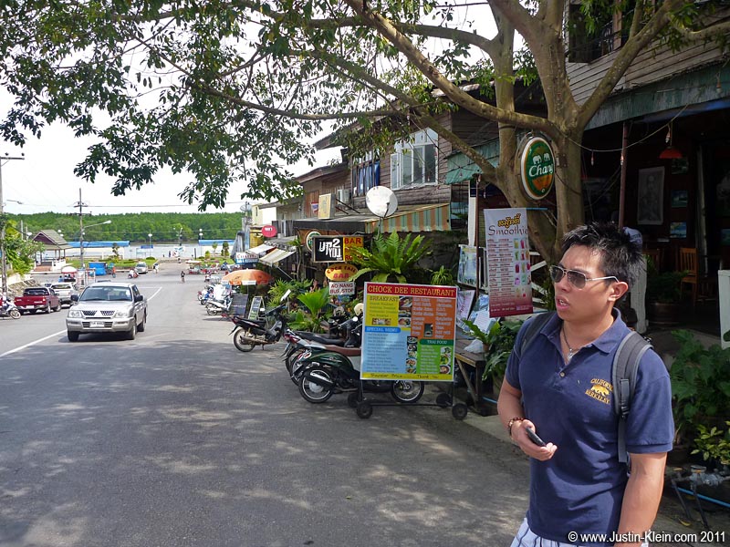 Lots of restaurants, lots of guesthouses, lots of English.  That's Krabi Town.