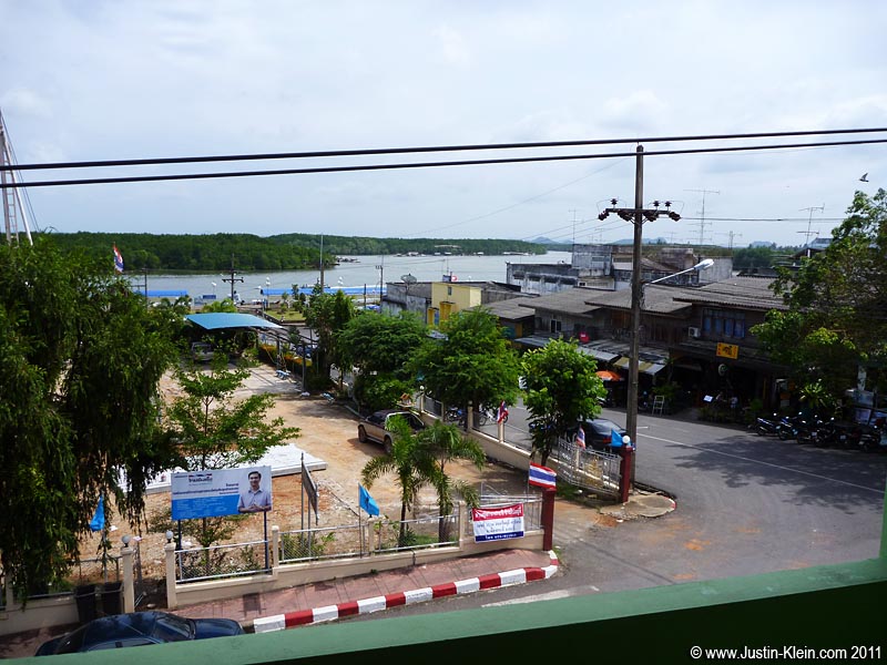 Looking out towards the river from my balcony.