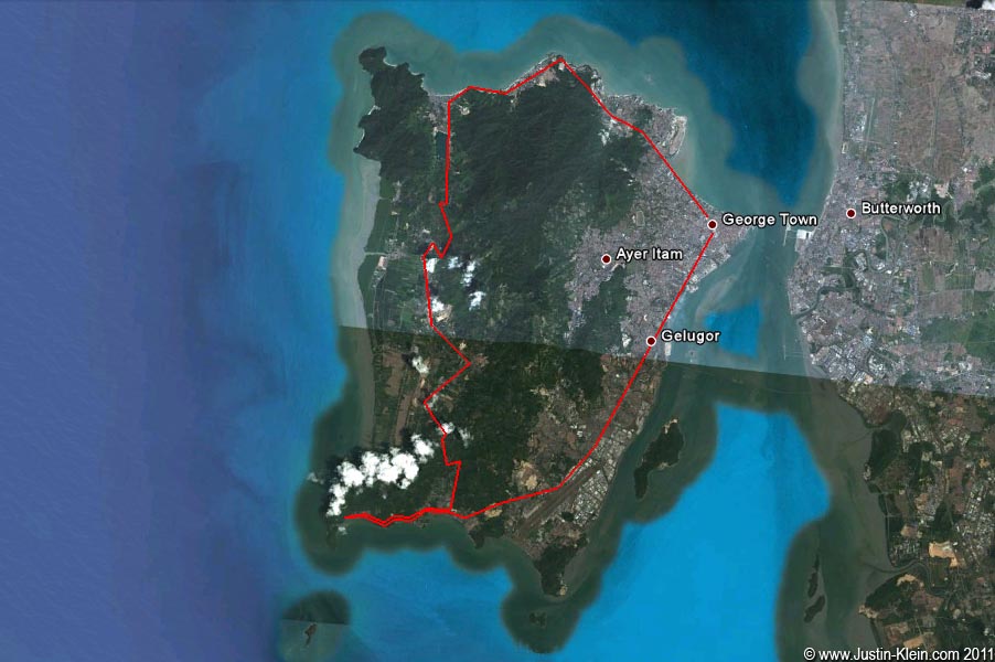 My route around the island.