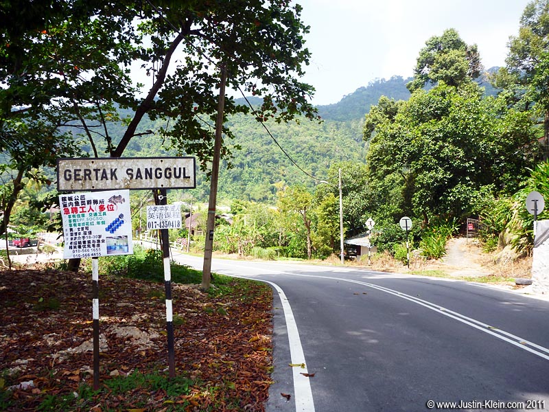 An isolated road to a quiet beach community.