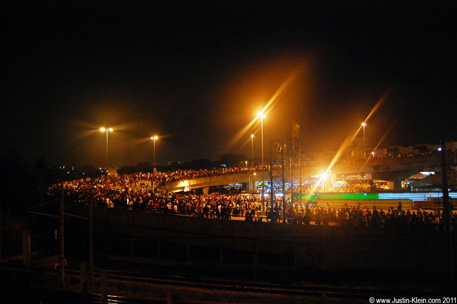 The route of the procession, seen from the main road to Kuala Lumpur.