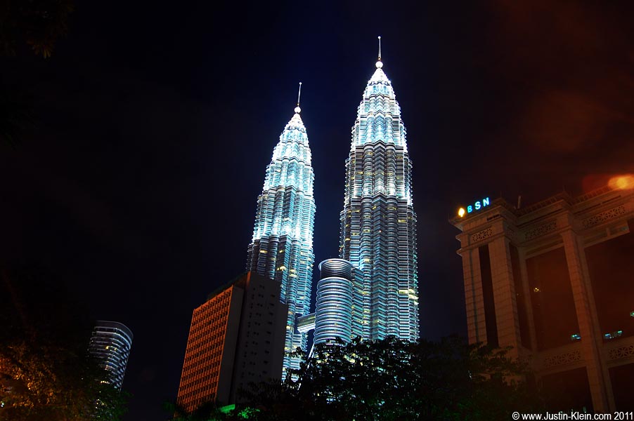 As you approach from a distance, the Petronas Towers absolutely dominate the skyline.
