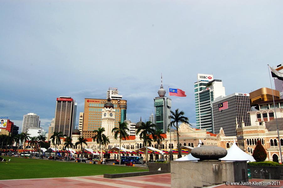 Merdaka Square, with the Petronas Towers just visible in the background.